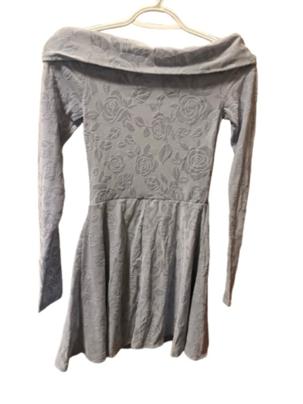 NWT Wild Fable Light Blue Floral Burnout Velvet Off The Shoulder Mini Dress XXS